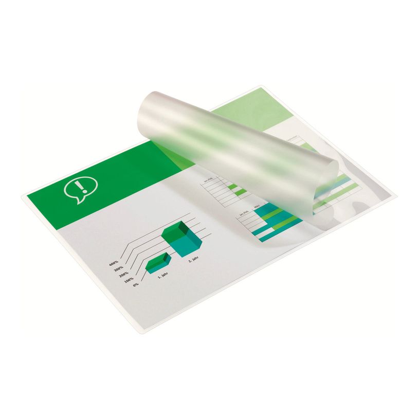 0033816024021-GBC Document Laminating Pouch - pack de 100 - brillant - 216 x 303 mm - pochettes plastifi