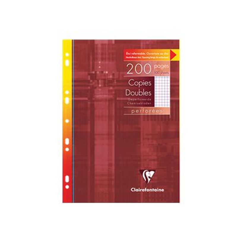 3329680471229-Clairefontaine - copies doubles - 200 pages - A4 - petits carreaux (5x5 mm) avec marge - pe-P_79154182_1-0