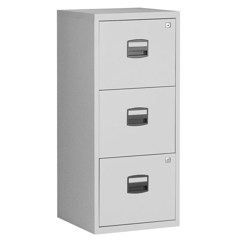 0000793458026-Classeur métallique monobloc - 3 tiroirs - H102 x L41 x P40 cm - gris clair-P_79345802_1-0