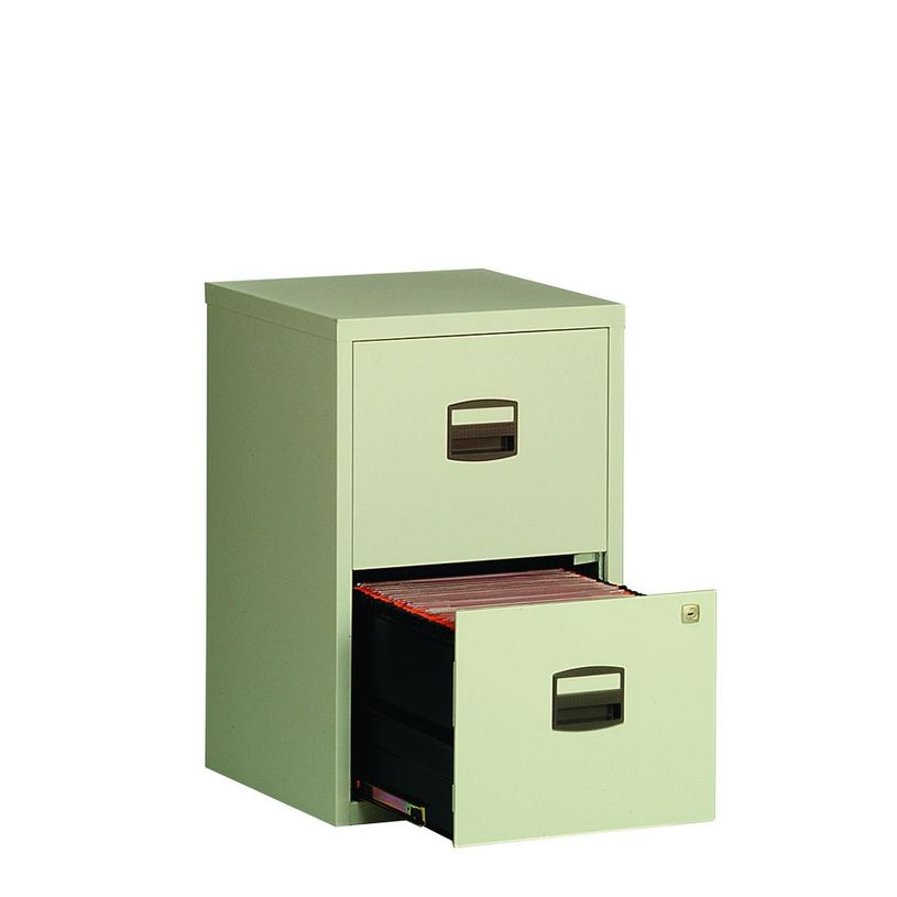 0000793458057-Classeur métallique monobloc - 2 tiroirs - H67 x L41 x P40 cm - beige-P_79345805_1-0