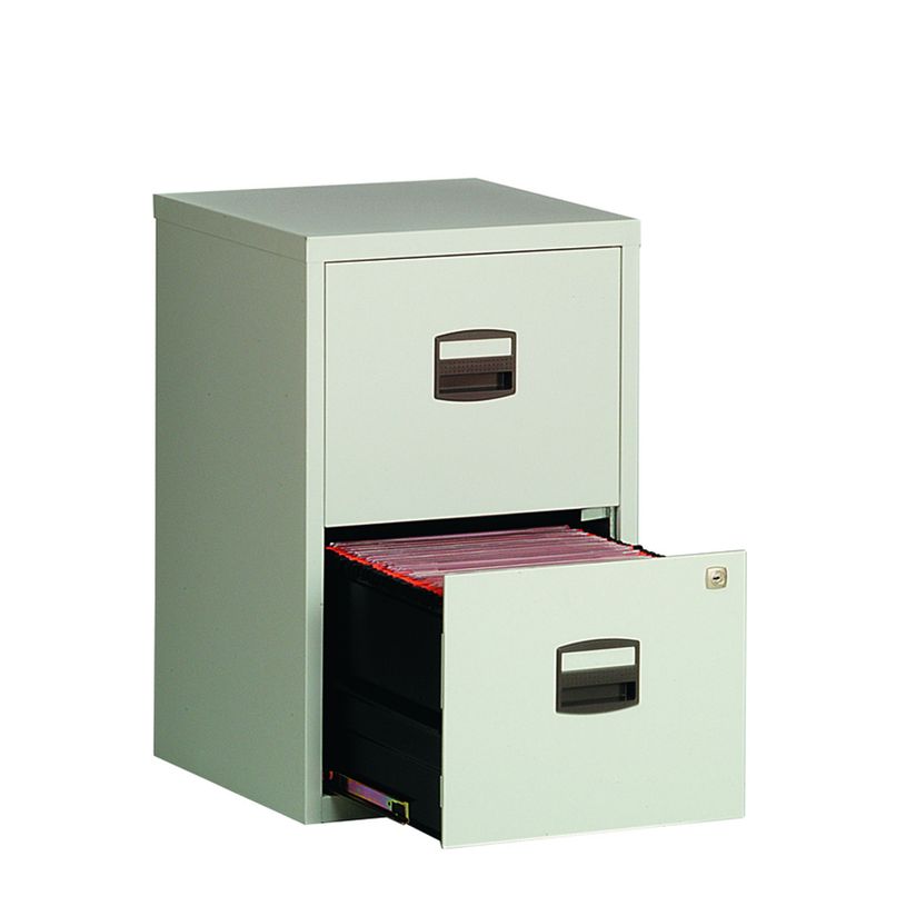 0000793458064-Classeur métallique monobloc - 2 tiroirs - H67 x L41 x P40 cm - gris clair-P_79345806_1-0