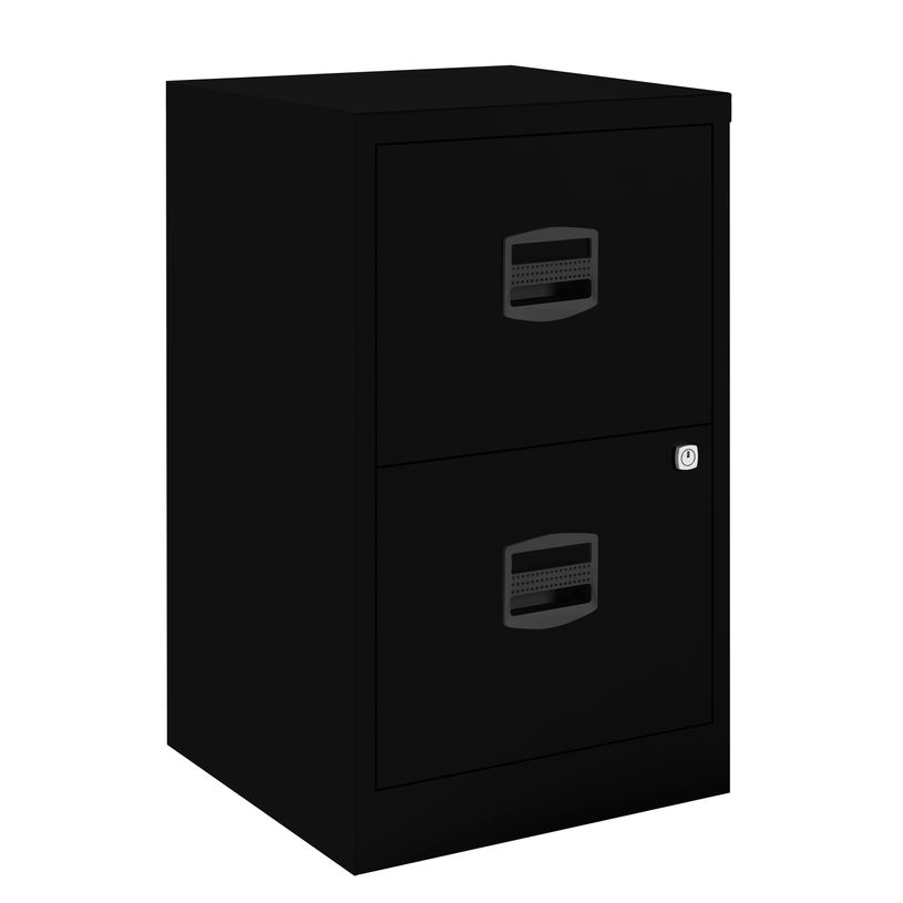 0000793458088-Classeur métallique monobloc - 2 tiroirs - H67 x L41 x P40 cm - noir-P_79345808_1-0