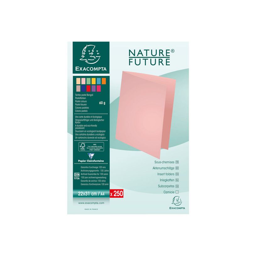 2012346205214-Exacompta Super 60 - 250 Sous-chemises - 60 gr - couleurs pastels assorties-P_79346057_1-2
