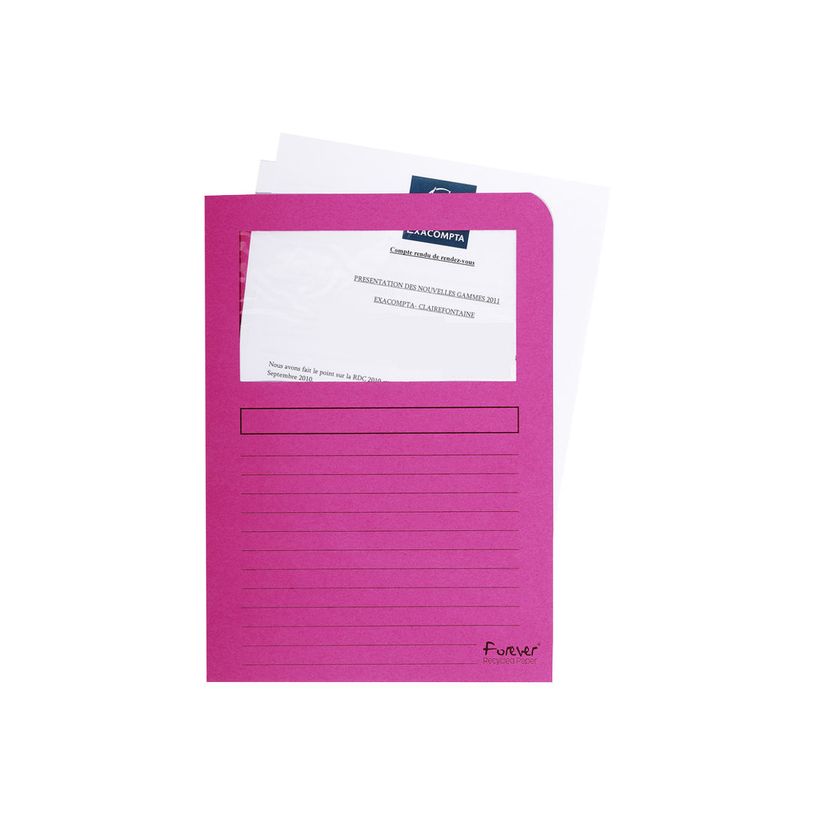 3130630502005-Exacompta Forever - 10 Chemises à fenêtre - 130 gr - couleurs assorties-P_79346084_3-1