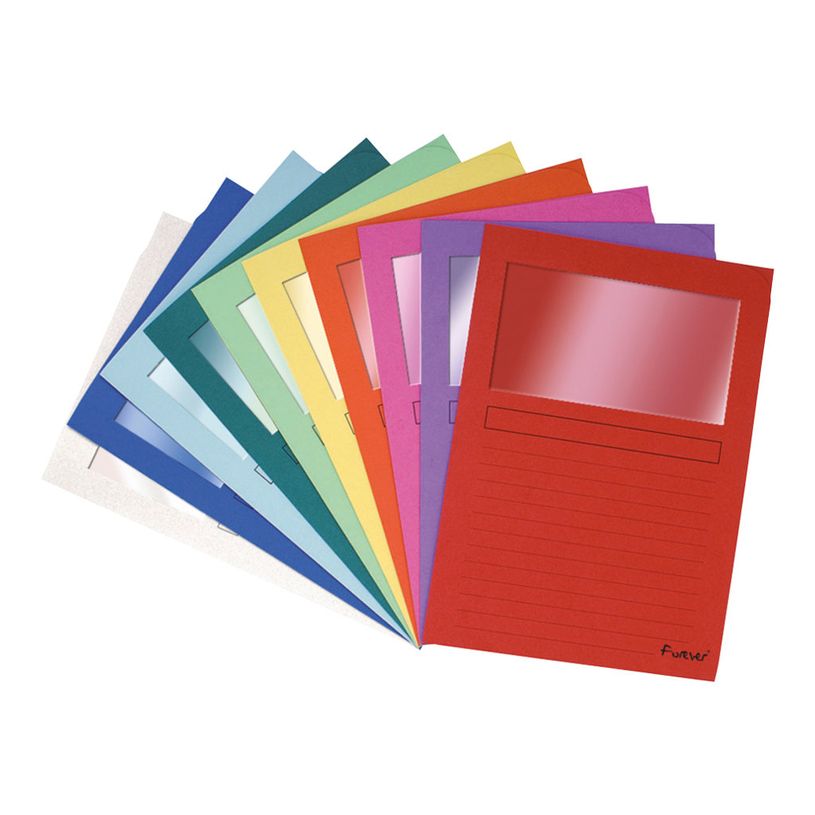 3130630502005-Exacompta Forever - 10 Chemises à fenêtre - 130 gr - couleurs assorties-P_79346084_4-2