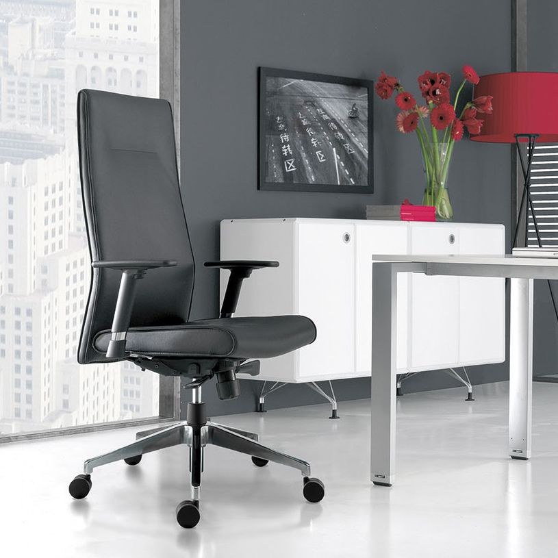 3660916025695-Fauteuil de bureau RACER DIRECTION - accoudoirs réglables - cuir noir-P_79347461_4-3