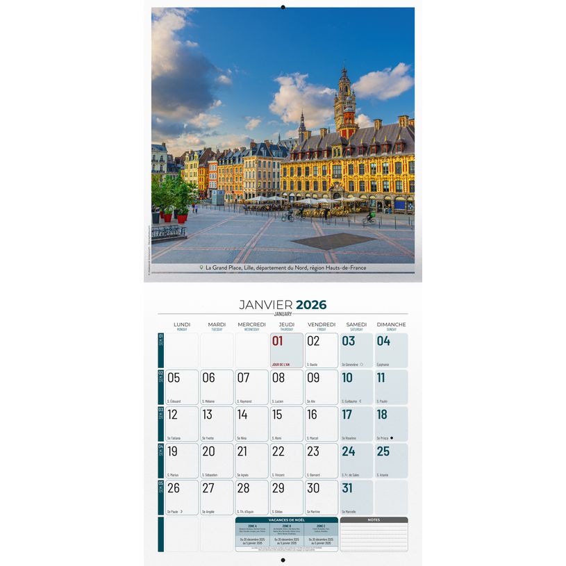 3592930027006-Calendrier illustré BOUCHUT 30 x 30 cm DOUCE FRANCE Pefc 70 %--1