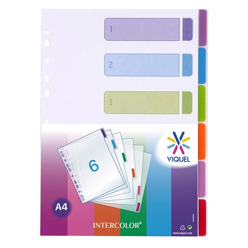 3135251563572-Viquel Intercolor - Intercalaire 6 positions - A4 - polypropylène coloré-P_79348697_2-1