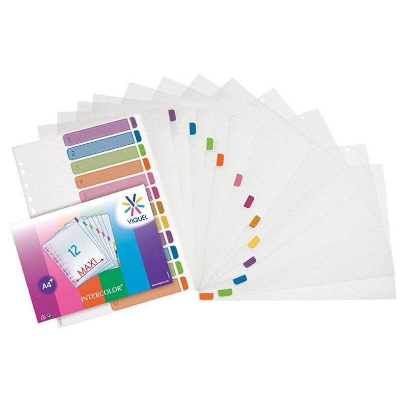 3135251593579-Viquel Intercolor - Intercalaire 12 positions - A4 Maxi - polypropylène coloré-P_79348703_2-1