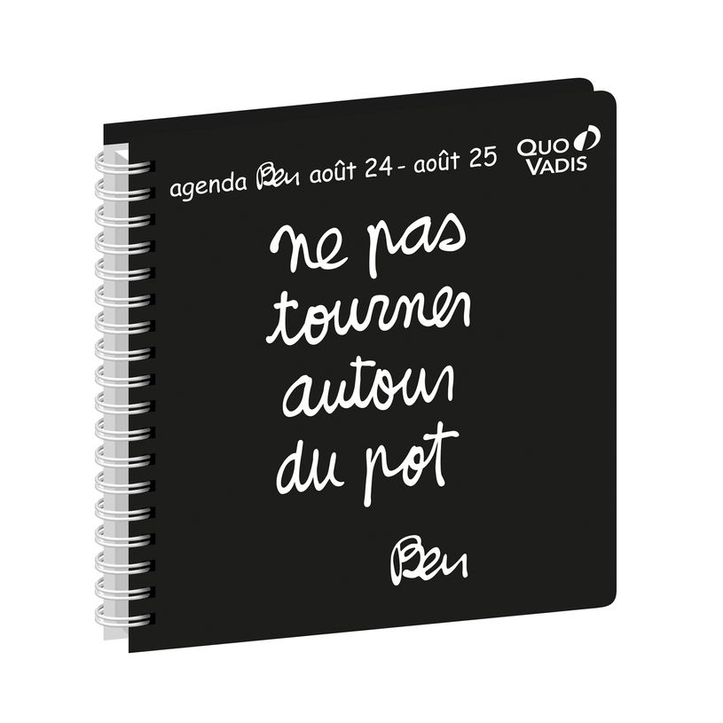 3371010307906-Agenda Ben à spirale - 1 semaine sur 2 pages - 16 x 16 cm - ne pas tourner autour du pot --P_79349017_1-0