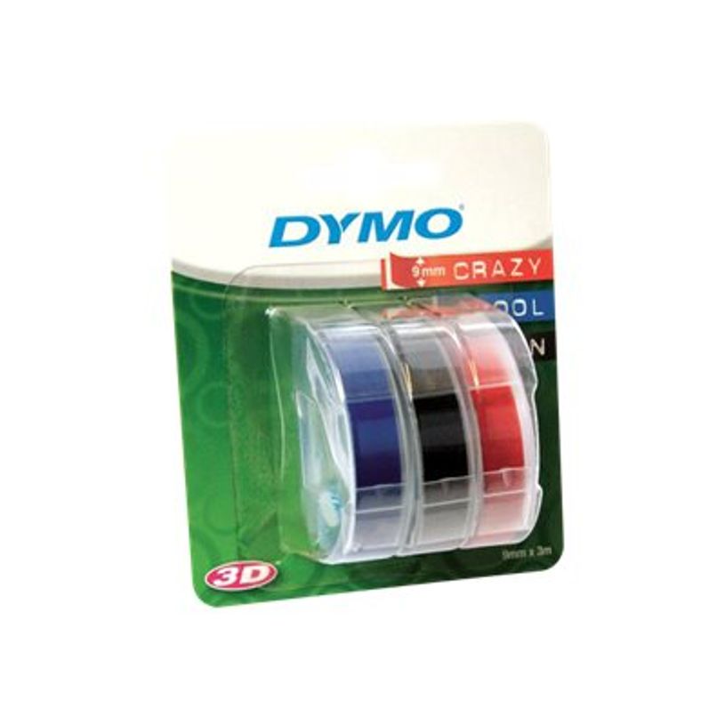 3501170847749-Dymo - Ruban d'étiquettes auto-adhésives 3D - 3 rouleaux (9 mm x 3 m) - Noir, bleu et rou-P_79349075_3-1