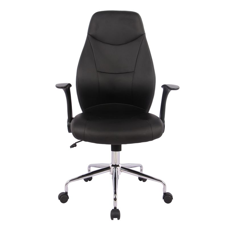 3397701921510-Fauteuil de bureau BRONTES - accoudoirs rabattables - appui-tête intégré - noir-P_79349192_2-1