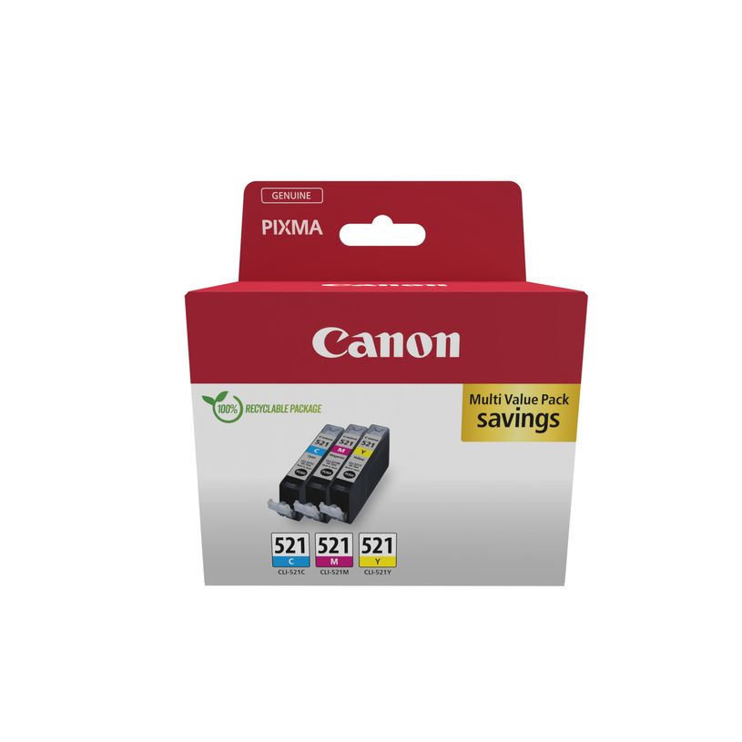 8714574679303-Canon CLI-521 - Pack de 3 - cyan, magenta, jaune - cartouche d'encre originale-P_79349211_1-0