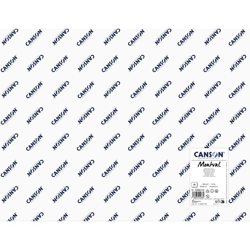 3148958011024-Canson Montval - Papier aquarelle - 50 x 65 cm - 300 g/m² - blanc--0