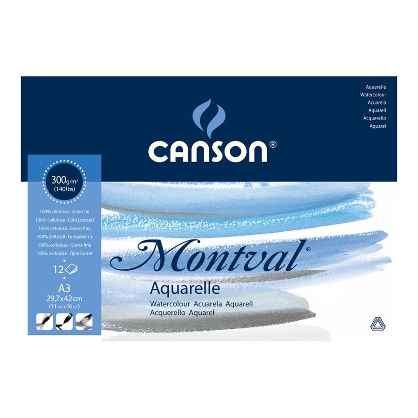3148958073206-Canson Montval - Bloc dessin - 12 feuilles - A3 - 300 gr - blanc-P_79349311_1-0