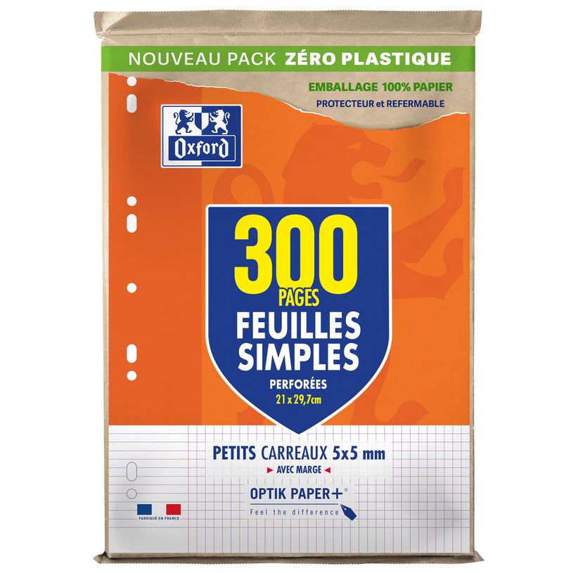 3020127878242-Oxford - feuilles simples A4 - 300 pages - petits carreaux (5x5 mm) - perforées--0