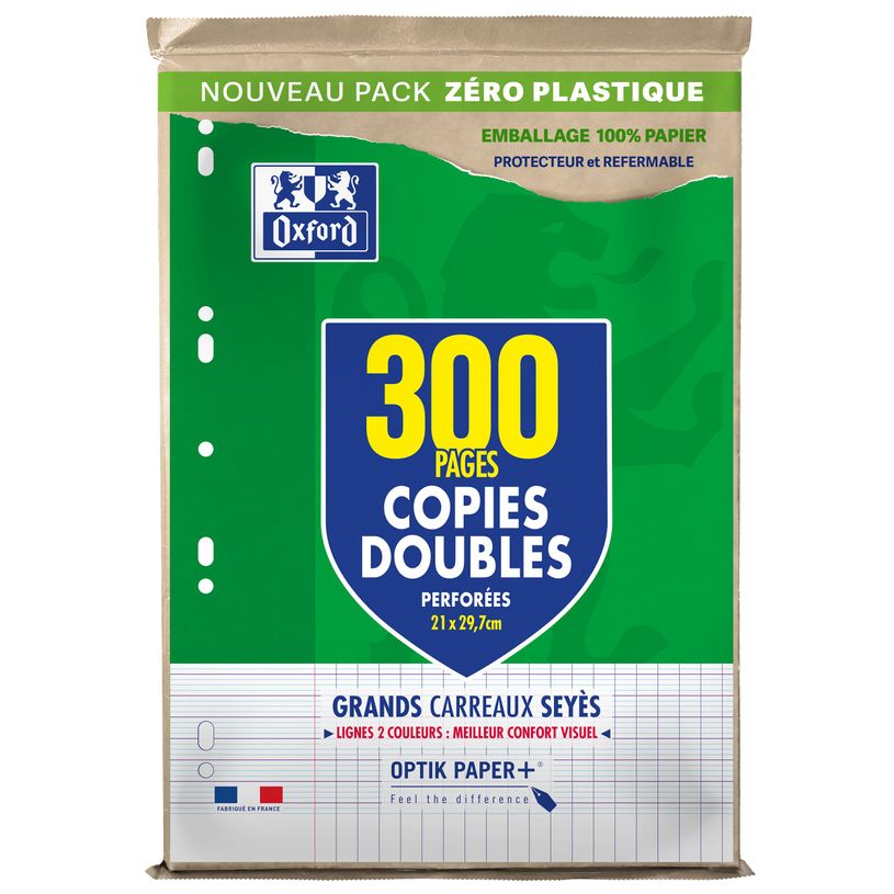 3020126878236-Oxford - copies doubles - 300 pages - A4 - grands carreaux (Seyes) - perforées--0