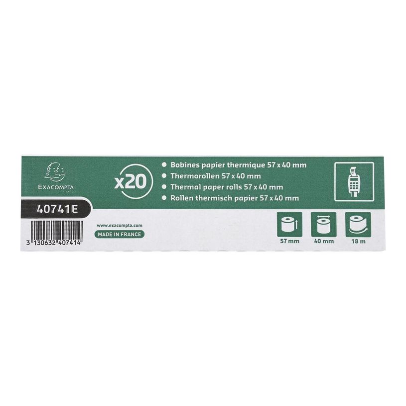 3130631407514-Exacompta - 20 Bobines thermiques - rouleaux TPE - 57 x 40 x 18 mm - sans Bisphénol A-P_79350960_2-5
