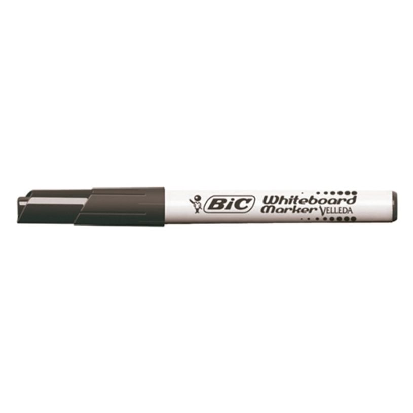 3086120017446-BIC VELLEDA 1741 - 4 Marqueurs - effaçables - pour tableau blanc - noir, rouge, bleu, vert - 1.4 mm--4