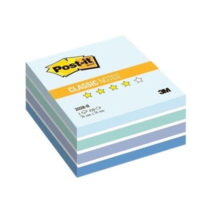 4001895872792-Post-it 2028-B - Bloque de notas en cubo - 76 x 76 mm - 450 hojas (5 x 90) - blanco, celeste, azul -P_79351003_2-1