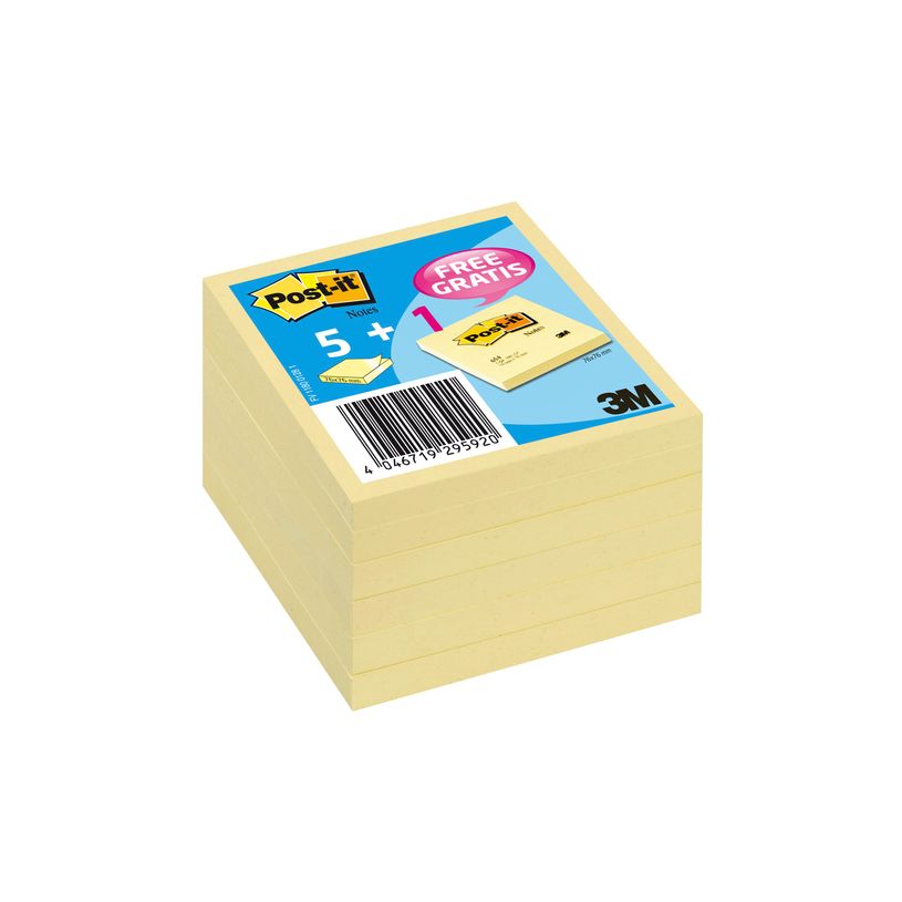 4046719295920-Post-it - 6 Blocs notes - jaune - 76 x 76 mm-P_79351056_1-0