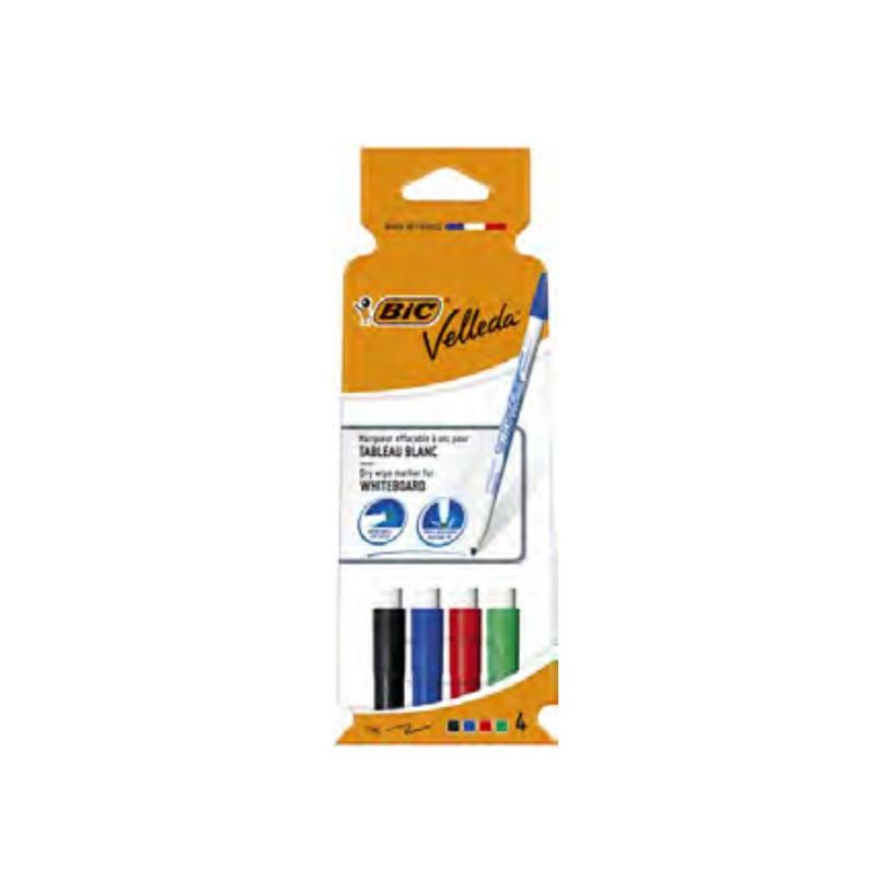 3086120017248-BIC VELLEDA 1721 - Pack de 4 marqueurs effaçables - pointe fine - couleurs assorties-P_79351088_18-16