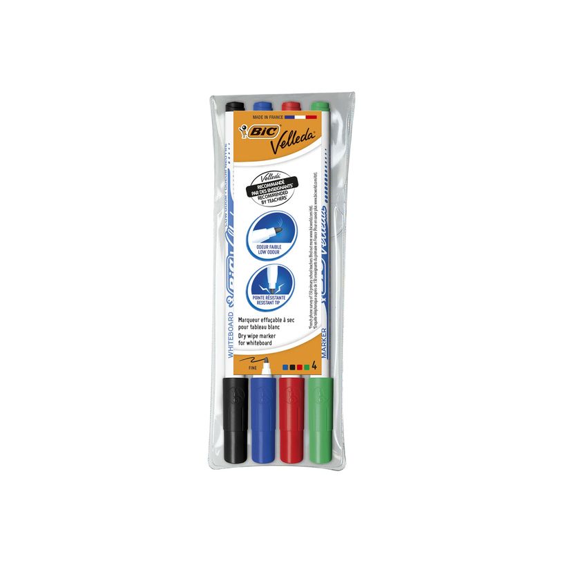 3086120017248-BIC VELLEDA 1721 - Pack de 4 marqueurs effaçables - pointe fine - couleurs assorties-P_79351088_9-11