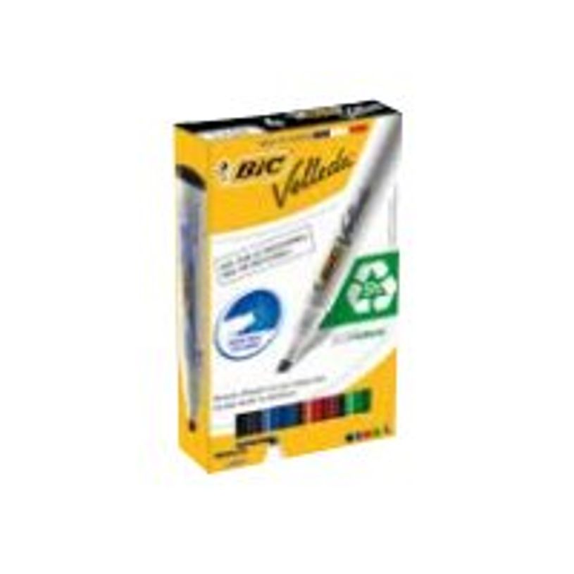 3086120017545-BIC VELLEDA 1751 - Pack de 4 marqueurs effaçables - pointe biseau - couleurs assorties-P_79351090_10-8