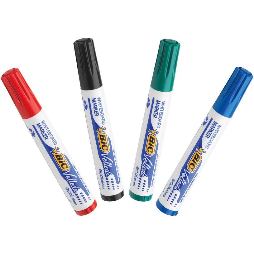 3086120017545-BIC VELLEDA 1751 - Pack de 4 marqueurs effaçables - pointe biseau - couleurs assorties-P_79351090_4-1
