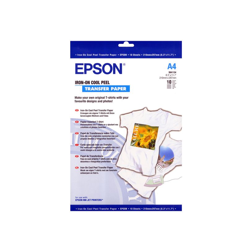 0010343814400-Epson - Papier transfert sur T-shirt - 124 g/m² - 10 feuilles A4 - impression jet d'encre-P_79351147_1-1