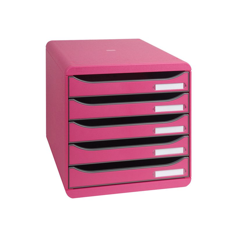 9002493421738-Exacompta BIG-BOX PLUS Classic - Bloc de classement 5 tiroirs - Framboise-P_79351169_1-0