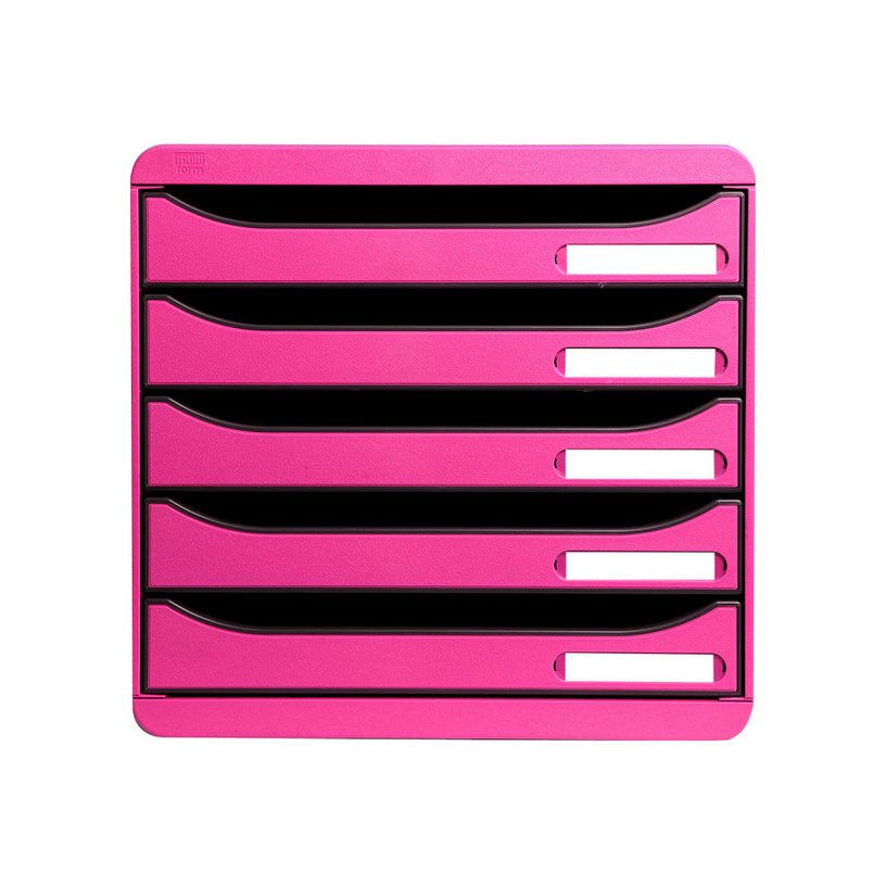 9002493421738-Exacompta BIG-BOX PLUS Classic - Bloc de classement 5 tiroirs - Framboise-P_79351169_2-1