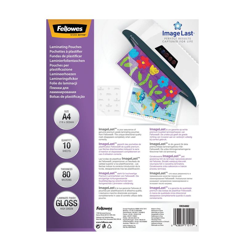 043859578535-Fellowes - Kit de démarrage assortiment de pochettes de plastification - 80 Microns--0