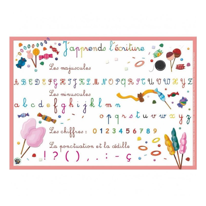 3142561000055-Aris Editions - Sous main éducatif effaçable "L'écriture" - 30 x 42 cm-P_79351577_1-0