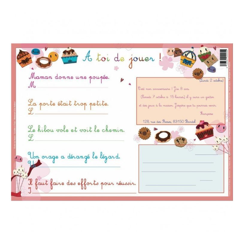 3142561000055-Aris Editions - Sous main éducatif effaçable "L'écriture" - 30 x 42 cm-P_79351577_2-1