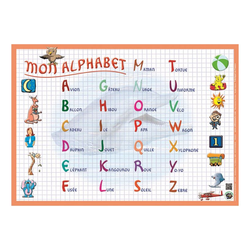 3142561000086-Aris Editions - Sous main éducatif effaçable "Alphabet" - 30 x 42 cm-P_79351580_1-0