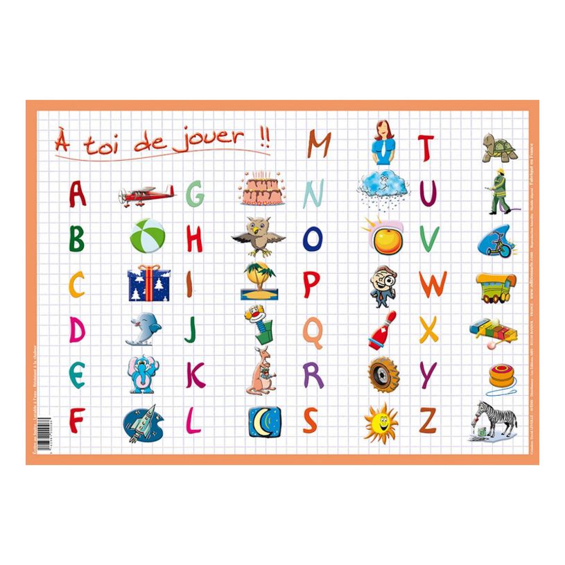 3142561000086-Aris Editions - Sous main éducatif effaçable "Alphabet" - 30 x 42 cm-P_79351580_2-1