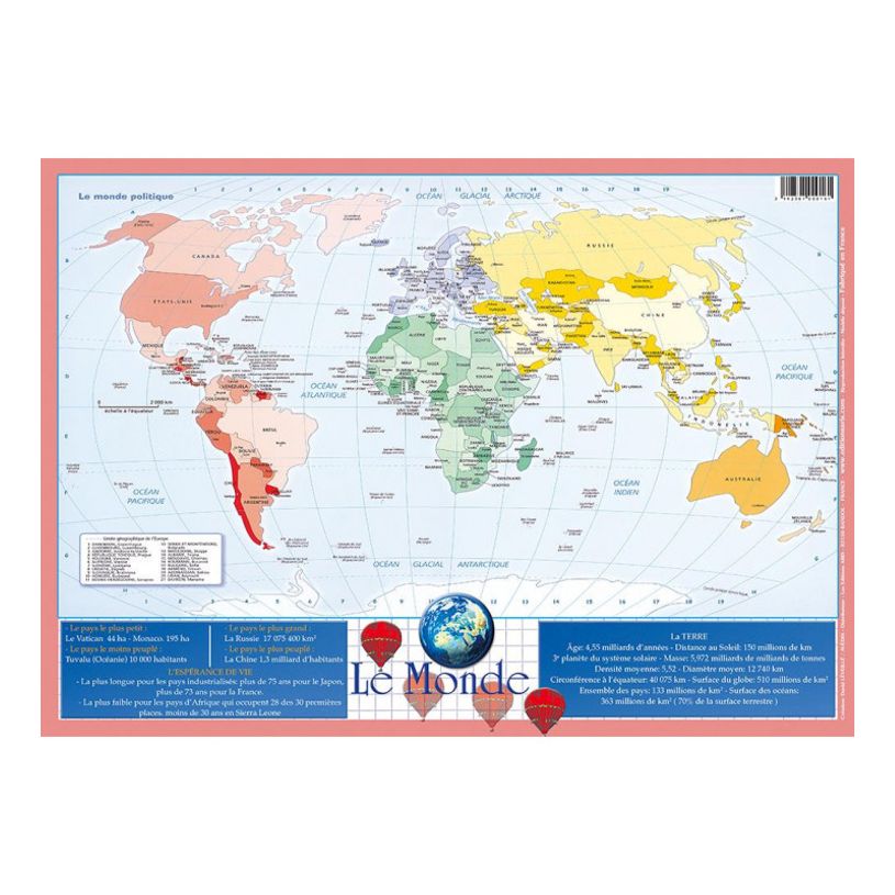 3142561000161-Aris Editions - Sous main éducatif effaçable "Le Monde" - 30 x 42 cm-P_79351583_1-0