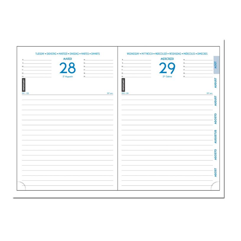 3660942000031-Agenda Tweed - 1 jour par page - 12 x 17 cm - disponible dans différentes couleurs - Exa-P_79351654_12-10