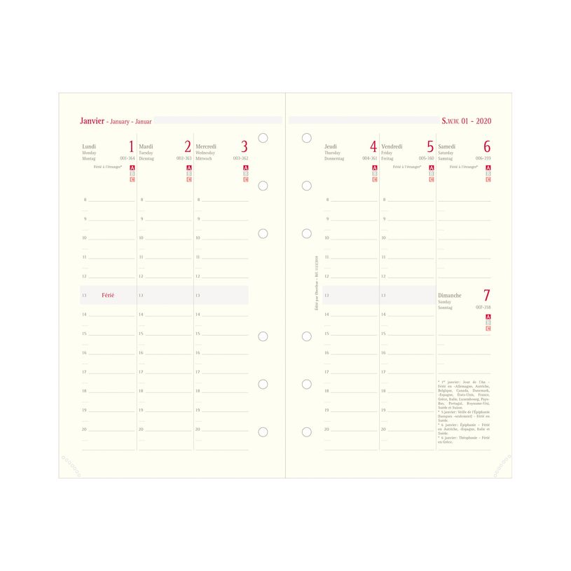3664447126364-Oberthur 17 - Recharge pour organiseur - 1 semaine sur 2 pages à la verticale - 10 x 17 cm-P_79352267_1-1
