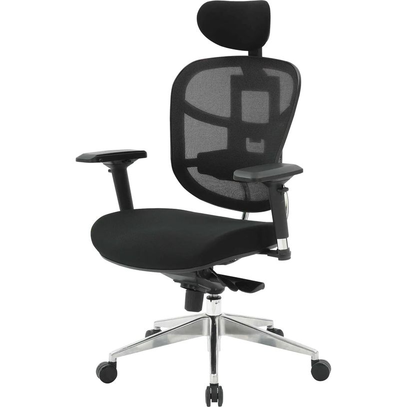 3760185022415-Fauteuil de bureau TECKNET - accoudoirs réglables - appuie-tête réglable - noir--1