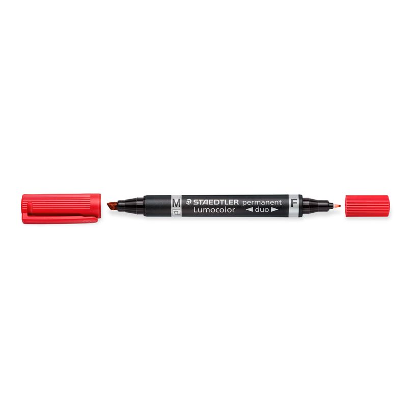 4007817348000-STAEDTLER LUMOCOLOR Duo - Marqueur permanent - double pointe fine et moyenne - rouge-P_79352479_2-1