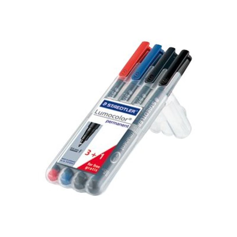 4007817319123-STAEDTLER Lumocolor 318 - Pack de 4 marqueurs permanents (format spécial) - pointe fine - -P_79352509_2-1