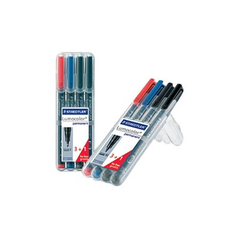 4007817319123-STAEDTLER Lumocolor 318 - Pack de 4 marqueurs permanents (format spécial) - pointe fine - -P_79352509_3-2