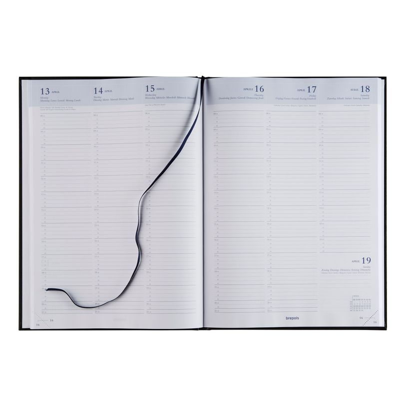 5412303004930-Agenda Lima Omega - 1 semaine sur 2 pages - 21 x 29 cm - noir - Brepols--1