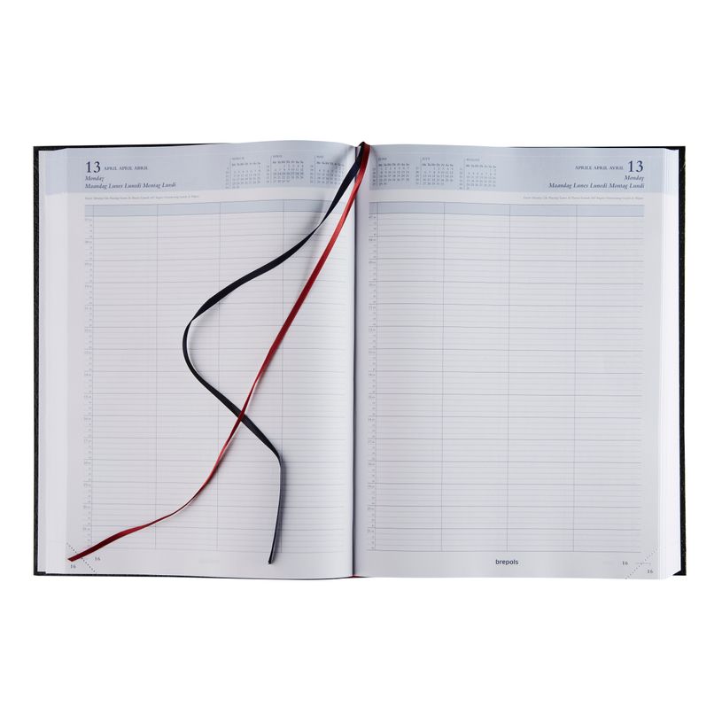 5412303100311-Agenda Santex Bremax - 1 jour sur 2 pages - 21 x 29 cm - noir - Brepols--0