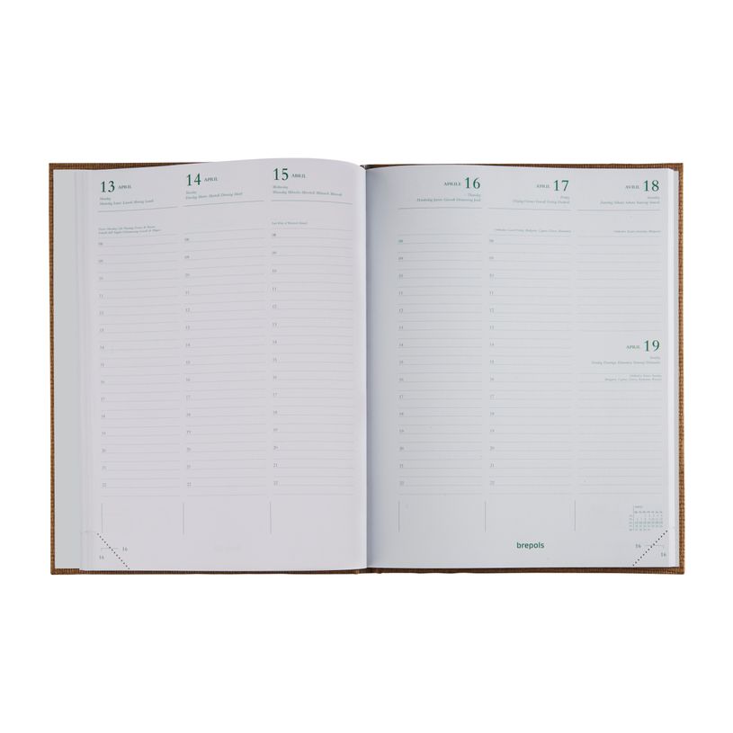 5412303101776-Agenda Ecotiming Kazar - 1 semaine sur 2 pages - 17,1 x 22 cm - disponible dans différentes couleurs ---1