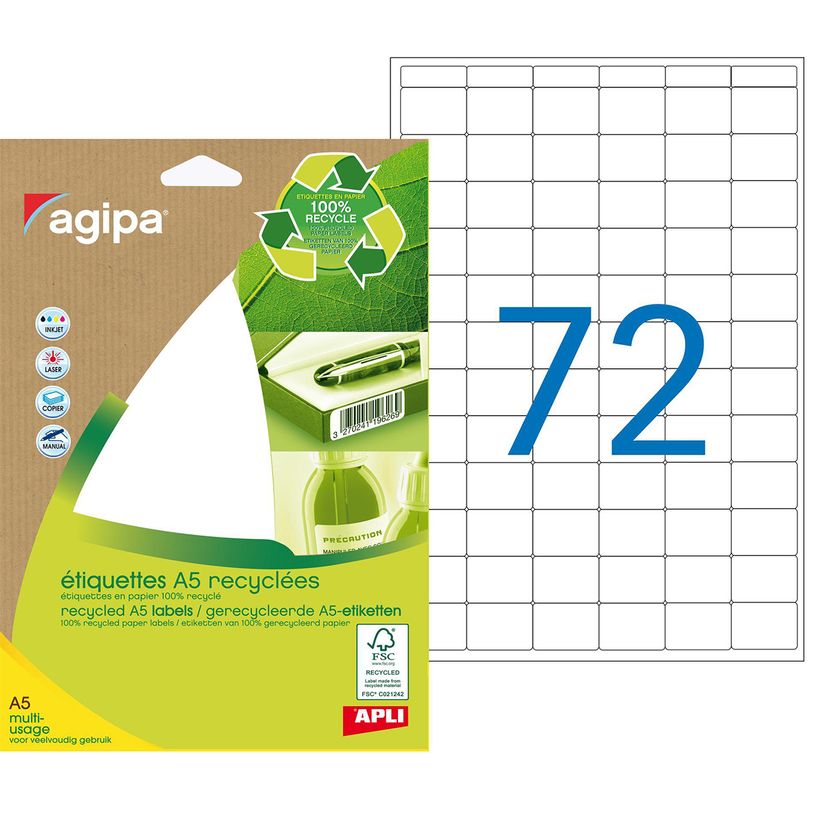 3270241012439-Apli Agipa - Etui A5 - 1008 Étiquettes 100% recyclées blanches multi-usages - 16 x 22 mm --P_79353788_1-0