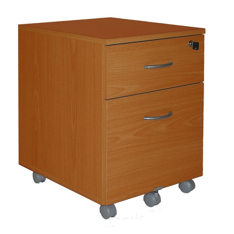 3253310012134-Caisson mobile WINCH 2 tiroirs dont 1 pour dossiers suspendus - Imitation Merisier-P_79355262_1-0