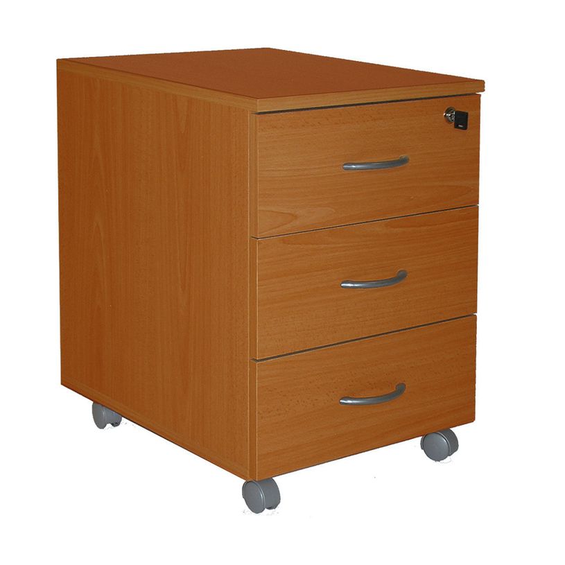 3253310012141-Caisson mobile WINCH 3 tiroirs dont 1 pour dossiers suspendus - Imitation Merisier-P_79355263_1-0